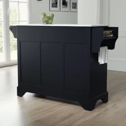 Lafayette Granite White Top Full Size Kitchen Island/Cart Black - Crosley -Baxton Home Shop GUEST 134f3318 9126 4b5e 88b9 978bbf23e2bc
