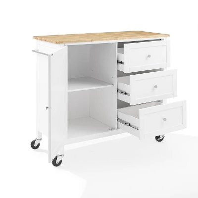 Soren Wood Top Kitchen Island/Cart Natural/White - Crosley 10 Soren Wood Top Kitchen Island/Cart Natural/White - Crosley - Image 8