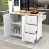 52.7 In. W Mobile Kitchen Island With Drop Leaf Wood Top, Spice Rack And Locking Wheels-ModernLuxe