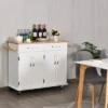 Costway Kitchen Trolley Island Utility Cart Wood Top Rolling Storage Cabinet Drawers White -Baxton Home Shop GUEST 14ac059f 33a3 4915 bda2 c31f7ad45ae5