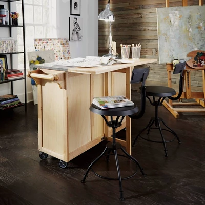 Breakfast Bar Kitchen Cart Natural With Stainless Steel Top - Home Styles 6 Breakfast Bar Kitchen Cart Natural With Stainless Steel Top - Home Styles - Image 4