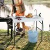 Costway Folding Fish Cleaning Table Portable Camping Table With Faucet Hose Grid Rack
