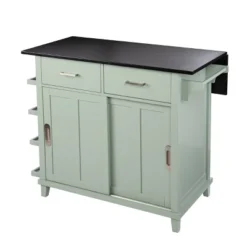 Thall Freestanding Kitchen Island Mint Green/Black - Aiden Lane -Baxton Home Shop GUEST 15c46f6c f6a3 405a b02d da14848f52ec