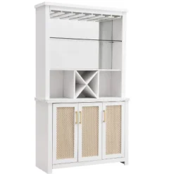 Home Source Home Bar Shelf White/Gold Mesh -Baxton Home Shop GUEST 15e1a0e4 1431 400c 824d 706111ecc151