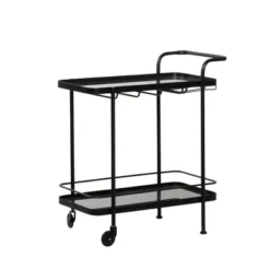 Contemporary Metal Bar Cart Black - Olivia & May -Baxton Home Shop GUEST 166c029b c1ae 4fd6 91d6 314b6a47fb93