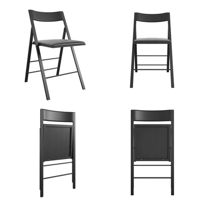 Cosco 2pk Modern Slim Line Vinyl Padded Folding Chairs 5 Cosco 2pk Modern Slim Line Vinyl Padded Folding Chairs - Image 3
