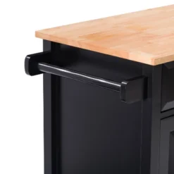 Sage Wood Kitchen Cart With Cupboard Black - CorLiving -Baxton Home Shop GUEST 183bf816 a4c8 4a74 a494 954eb779c1cc