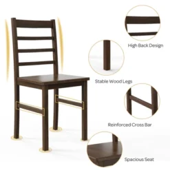 Costway Dining Chair Set Of 4 Modern Kitchen Wood Chairs W/ Solid Rubber Wood Structure -Baxton Home Shop GUEST 1856d3a6 4c9d 407a 84f2 5b863a84f196