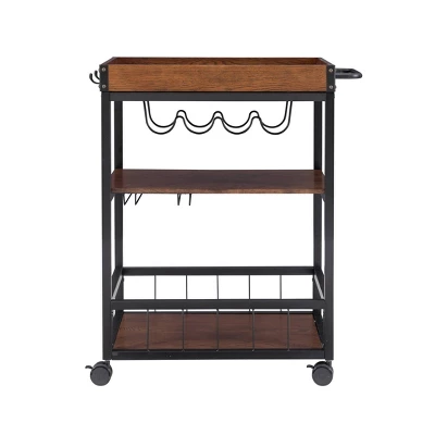 Austin Kitchen Cart Metal/Wood - Linon 7 Austin Kitchen Cart Metal/Wood - Linon - Image 5