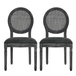 2pk Aquilla French Country Wood And Cane Upholstered Dining Chairs - Christopher Knight Home 26 2pk Aquilla French Country Wood And Cane Upholstered Dining Chairs - Christopher Knight Home -Baxton Home Shop GUEST 19130bc2 bfe6 4b98 9945 ce983685e3ac