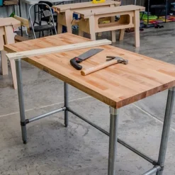 John Boos High-Quality Maple Wood Top Work Table With Galvanized Steel Base, 60 X 30 X 1.5-Inches