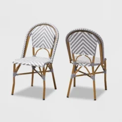 Set Of 2 Celie Indoor And Outdoor Stackable Bistro Dining Chairs - Baxton Studio -Baxton Home Shop GUEST 1a2d2574 e82e 437c 92fb 2736750dbe1b