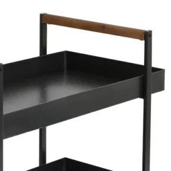 Metal Frame Bar Cart With Tray Shelves Black - The Urban Port -Baxton Home Shop GUEST 1a4447a8 4506 4d3d 8b7d 4887b853511d