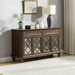 Jourdain 58'' Wide 2 Drawer Sideboard Cabinet With Wood Legs| KARAT HOME -Baxton Home Shop GUEST 1a63bd1e 738c 400b b98c 3cce7d105d8a