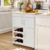 HOMCOM Bar Cart Rolling Kitchen Island On Wheels With 9-Bottle Wine Rack, Small Kitchen Cart Kitchen Storage Cabinets, Wooden Countertop, White -Baxton Home Shop GUEST 1bf0359c 3430 4317 8d24 ce2d056c1fb1