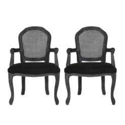 2pk Mina French Country Wood And Cane Upholstered Dining Chairs - Christopher Knight Home -Baxton Home Shop GUEST 1c078ae2 4265 47df a154 65e78665cc91