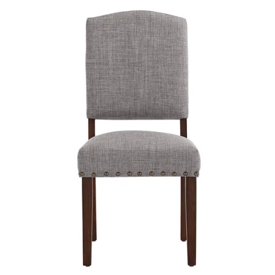 Set Of 2 Iverson Nailhead Trim Brown Finish Linen Side Chairs - Inspire Q 4 Set Of 2 Iverson Nailhead Trim Brown Finish Linen Side Chairs - Inspire Q - Image 2