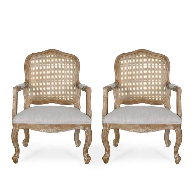 Set Of 2 Andrea French Country Wood And Cane Upholstered Dining Armchairs - Christopher Knight Home 17 Set Of 2 Andrea French Country Wood And Cane Upholstered Dining Armchairs - Christopher Knight Home - Image 15