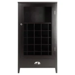 Bottles Slot Modular Bordeaux Wine Cabinet Wood/Black Espresso - Winsome