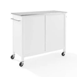 Soren Stainless Steel Top Kitchen Island/Cart Stainless Steel /White - Crosley -Baxton Home Shop GUEST 1ed492cd 399f 4b60 be74 f89d8cc9cdbe