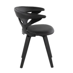 Gardenia PU Leather/Wood Dining Chair Black - LumiSource