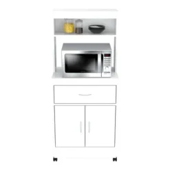 2 Shelves Kitchen Microwave Storage Cabinet White - Inval -Baxton Home Shop GUEST 1fecfab0 696e 4542 99d3 6f58f7d5126a