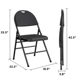 Set Of 4 Triple Braced Commercial Xl Comfort Padded Metal Folding Chair Black - Room & Joy -Baxton Home Shop GUEST 20581300 6bea 4ff1 a12a 55e9a5d39e6b