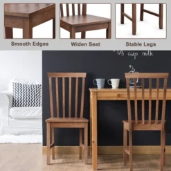 Costway Set Of 2 Dining Chair Brown Kitchen Spindle Back Side Chair With Solid Wooden Legs -Baxton Home Shop GUEST 21011181 aa72 443c bf0d e7344d4e8b45