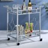Buncrana Glass Top Serving Cart Chrome - MiBasics