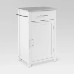 Savannah Stainless Steel Top Compact Kitchen Island Cart White - Crosley -Baxton Home Shop GUEST 21fd3954 0159 4cef 9dfe c5a772efa8a7