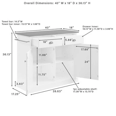 Shoreline Kitchen Island White/Dark Brown - Crosley 14 Shoreline Kitchen Island White/Dark Brown - Crosley - Image 12