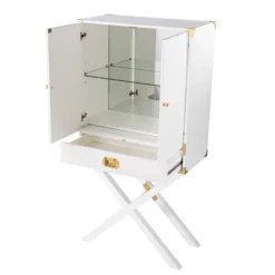 Claude Tall Bar Cabinet With Storage White/Gold - Aiden Lane -Baxton Home Shop GUEST 22f0986f 5270 4b3e a7b9 0eb3c24fd49f