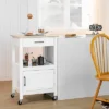 Costway Rolling Kitchen Island Cart On Wheels Bar Serving Trolley W/Drawer Cabinet BlackWhite -Baxton Home Shop GUEST 241e3f3b 1a40 49d9 827b 39ff18718c47