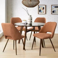 Set Of 4 Edwin Upholstered Side Chair Walnut Legs -The Pop Maison 29 Set Of 4 Edwin Upholstered Side Chair Walnut Legs -The Pop Maison -Baxton Home Shop GUEST 244b03b8 1fcc 4f4a a6ef 9f05c53518a0