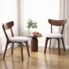 Set Of 2 Dining Chair Upholstered Curved Back Side Chair With Solid Wooden Legs -Baxton Home Shop GUEST 245e1004 8eae 48cf b144 170c454c9de7