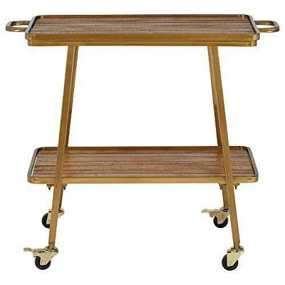 Felix 2 Tier Bar Cart Gold - Adore Decor 3 Felix 2 Tier Bar Cart Gold - Adore Decor