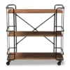 Neal Metal And Wood Kitchen Serving Cart Walnut/Black - Baxton Studio -Baxton Home Shop GUEST 26a7a15a 08c8 4b17 bba9 78c487e74c4d