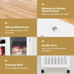 Costway Rolling Kitchen Island Wood Top Trolley Cart Storage Cabinet W/Shelf & Wine Rack 18 Costway Rolling Kitchen Island Wood Top Trolley Cart Storage Cabinet W/Shelf & Wine Rack -Baxton Home Shop GUEST 2739b979 5f18 4bf5 a621 7650891c3a12