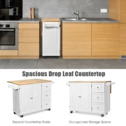 Costway Drop-Leaf Kitchen Island Trolley Cart Wood Storage Cabinet W/ Spice Rack White 14 Costway Drop-Leaf Kitchen Island Trolley Cart Wood Storage Cabinet W/ Spice Rack White -Baxton Home Shop GUEST 2777538d 8167 49f4 99eb 0ae932be0cdb