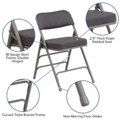 Emma And Oliver 2 Pack Premium Curved Triple Braced & Hinged Fabric Upholstered Metal Folding Chair 24 Emma And Oliver 2 Pack Premium Curved Triple Braced & Hinged Fabric Upholstered Metal Folding Chair -Baxton Home Shop GUEST 27a8d902 065e 47d7 9a61 82168d9a0493