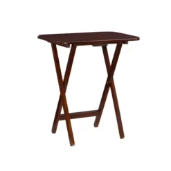 Grant Tray Tables Dark Cherry/Chrome - Powell Company -Baxton Home Shop GUEST 27d554c8 236e 45d6 9625 cad96a03fc44