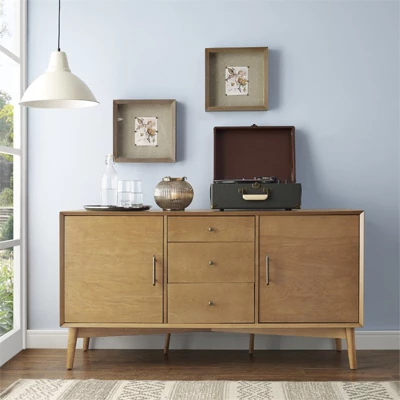 Wood Buffet In Acorn Brown-Pemberly Row 6 Wood Buffet In Acorn Brown-Pemberly Row - Image 4