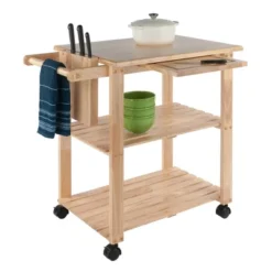 Utility Cart With Cutting Board Wood/Natural - Winsome -Baxton Home Shop GUEST 282b806b e07e 413d 9912 df8acae364c1
