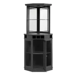 Home Source Corner Bar Unit Charcoal