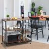 Costway Rolling Industrial Kitchen Baker's Rack Wood Black -Baxton Home Shop GUEST 2ac37a4c 3c58 43a5 b822 45728d1f79eb
