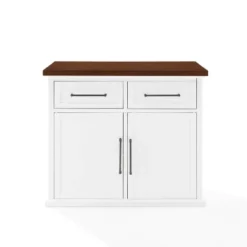 Bartlett Wood Top Kitchen Island White/Walnut - Crosley -Baxton Home Shop GUEST 2b5b4af4 83bf 4c3d b17b 30cff3ef0796
