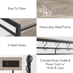 Yaheetech 4-tier 64" H Kitchen Baker's Rack With Power Outlet, Gray 10 Yaheetech 4-tier 64" H Kitchen Baker's Rack With Power Outlet, Gray -Baxton Home Shop GUEST 2baf5317 8767 46a4 a714 c2266e311b22