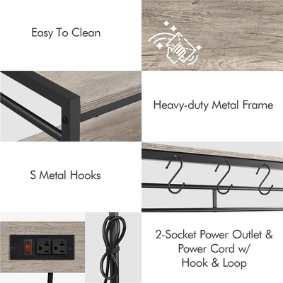 Yaheetech 4-tier 64" H Kitchen Baker's Rack With Power Outlet, Gray 5 Yaheetech 4-tier 64" H Kitchen Baker's Rack With Power Outlet, Gray - Image 3