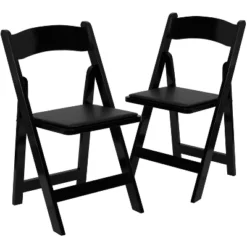 Emma And Oliver 2 Pack Wedding Party Event Wood Folding Chair With Vinyl Padded Seat -Baxton Home Shop GUEST 2bf71252 c78c 4624 9f87 41f9a5951971
