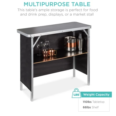Best Choice Products Portable Pop-Up Bar Table For Indoor/Outdoor, Party, Picnic W/ Carrying Case, Removable Skirt 4 Best Choice Products Portable Pop-Up Bar Table For Indoor/Outdoor, Party, Picnic W/ Carrying Case, Removable Skirt - Image 2